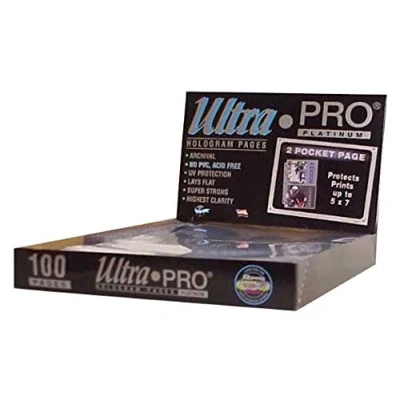 Image of Ultra Pro 2 Pocket Platinum Page with 5&quot; X 7&quot; Pockets