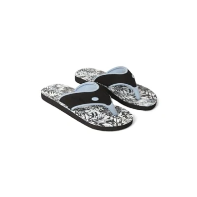 Image of Animal Swish Womens AOP Recycled Flip Flops Slip on, Lightweight Sandals with Soft padded upper straps For Spring, Summer, Beach &amp; Outdoors Jet Black Adult Shoe Size 9