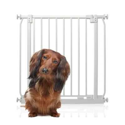 Image of Bettacare Elite Pressure Dog Gate, 71cm 80cm, Matt White, Fit Pet Gate for and Puppy, Barrier, Easy Installation