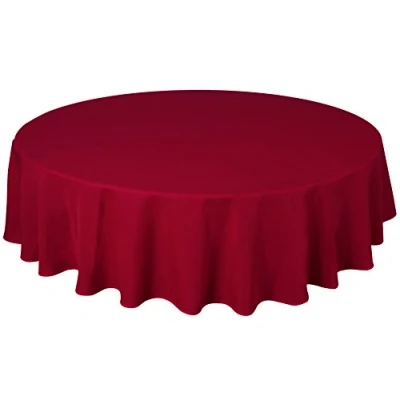 Image of Home Direct Quality Round Fabric Tablecloth Table Cover 180cm 70&quot; Dark Red Bordeaux