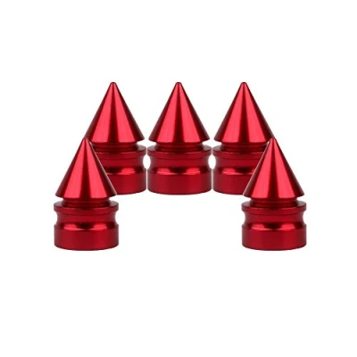 Image of SENZEAL 5pcs Spike Valve Caps for Tyres Aluminum Alloy Motorbike Bike Dust Red