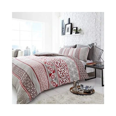 Image of GC GAVENO CAVAILIA Luxurious Helsby Bed Set with Duvet Cover and Pillow Cases, Polyester Cotton, Natural, King