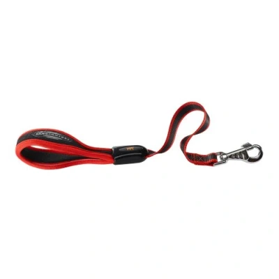 Image of Ferplast ERGOCOMFORT GM Ergonomic Dog Lead Secure Grip with Soft Padding Anti Abrasion Extra Resistant Finished Seams Italian Design 55 x 2.5 cm, Red
