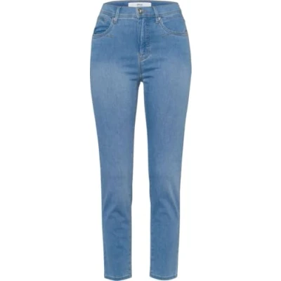 Image of BRAX Women&#039;s Style Mary S Ultralight Denim Shortened Five Pocket Jeans, Used Light Blue, 27W x 30L