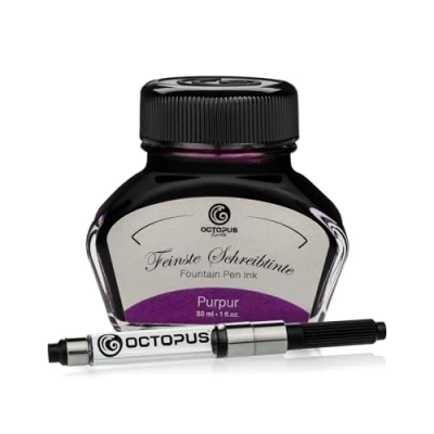 Image of Octopus Fluids Purpur Writing ink including converter, Fountain pen in glass, Calligraphy for dip pen, Violet 30ml
