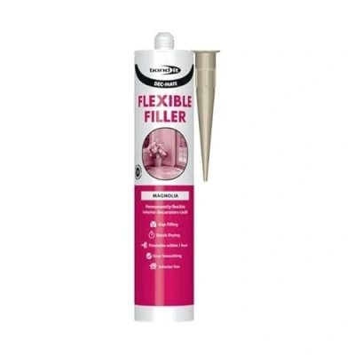 Image of Bond It DEC MATE Flexible FILLER Quick Drying Interior Decorators Caulk Acrylic 300ml Wood Plaster Brick Concrete Plasterboard Magnolia