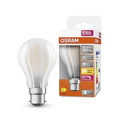 Image of OSRAM Led Superstar Classic A100 Dimmable Lamp for B22D Base, Pear Shape, Gl Fr, 1521 Lumen, Warm White (2700K), Replacement Conventional 100W Light Bulbs, 1 Pack