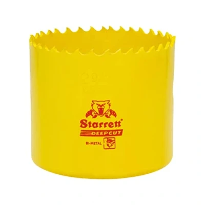 Image of Starrett Deep Cut Hole Saw DCH0312 Heavy Duty Bi Metal with Extra Cobalt HSS Teeth For Metals Wood Cast Iron Fibreglass Plastic Materials 89mm