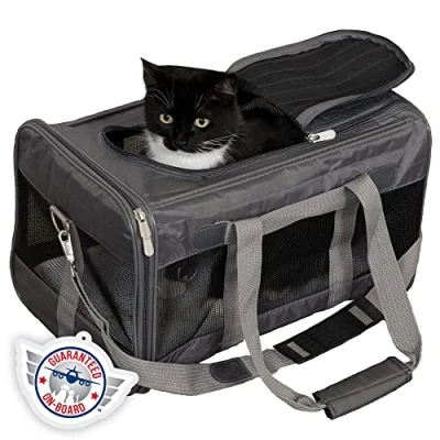 Image of Sherpa Original Deluxe Travel Pet Carrier Charcoal Gray, Large