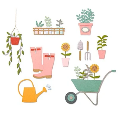 Image of Sizzix Thinlits Die Set 23 Pack 664379 Garden Shed by Sophie Guilar; Ideal for Card Making.