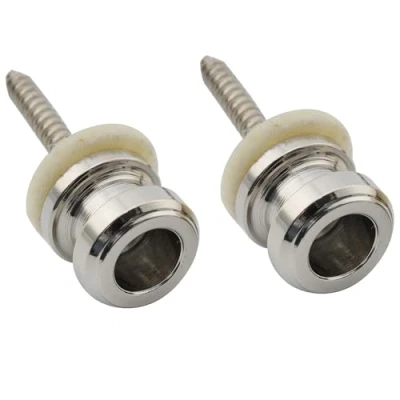 Image of Musiclily Pro 12mm Steel Strap Buttons End Pins for Electric Acoustic Classical Guitar Ukulele, Nickel (Set of 2)