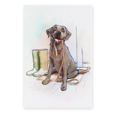 Image of Art of Arora 2851 Black Labrador Ceramic Tile Picture Plaque Wall 30 x 20cm