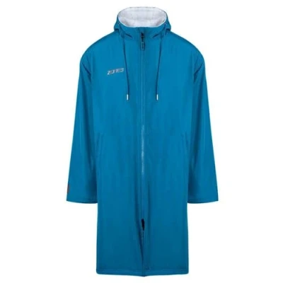 Image of ZONE3 Recycled Parka Robe With Polar Fleece Lining And Wind Guard Protection For Open Water/Beach Activities Teal Color