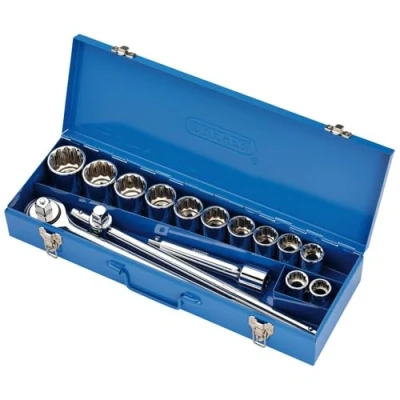 Image of Draper Metric Socket Set in Metal Case, 3/4&quot; Sq. Dr. (15 Piece)