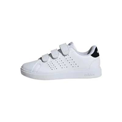 Image of adidas Advantage Base 2.0 Shoes Children Tennis, Cloud White/Cloud White/Core Black, 10.5 UK