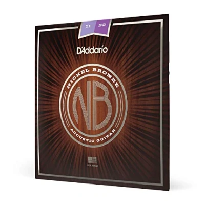 Image of D&#039;Addario Guitar Strings Acoustic Nickel Bronze For 6 String Increased Corrosion Resistance Full Tonal Spectrum NB1152 Custom Light, 11 52