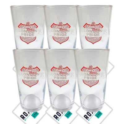 Image of Roxley X6 London Pride Pint Glass 6 Beer Glassses