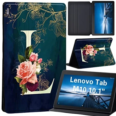 Image of Design Case for Lenovo Tab M10 TB X605F/ X605L/ X505F/ X505L Leather Tri Fold Stand Cover 10.1 Inch Tablet, (initial letter L)