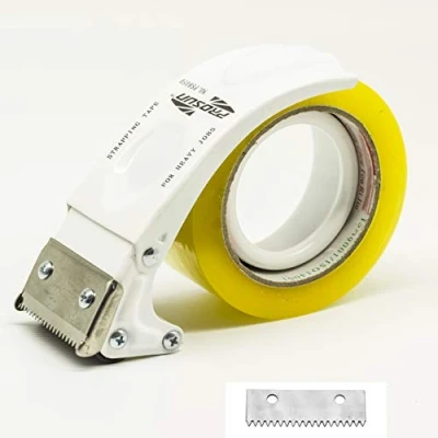 Image of PROSUN Tape Packing Dispenser Gun with Extra Blade, Easy Mount 50mm (2 Inch) Gun, Pistol Grip Carton Sealer (White)