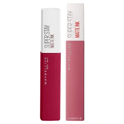 Image of Maybelline New York SuperStay Matte Ink Lip Tint with Opaque Effect Intense Long Lasting Color Precision Tip Applicator Make Up Kit of 2 Lipsticks 115 Founder and 15 Lover