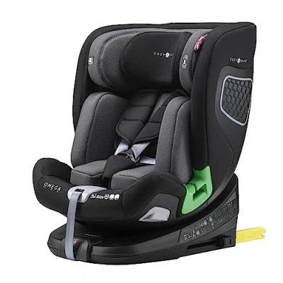 Image of Cozy N Safe Omega i Size 360 Rotation 40 150cm Child Car Seat, ISOFix, Support Leg, Memory Foam Comfort, High Backed Booster Transition, Adjustable Headrest, Side Impact Protection, Washable Covers