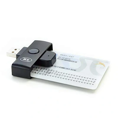 Image of ACS ACR38U N1 PocketMate Small Foldable USB Smart Card Reader for Tachodisk National ID eID IC Contact Chip Card,Black