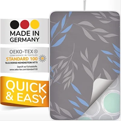 Image of Super Soft 4 Layer Turbo Ironing Mat for Steam Irons 100x65cm (39.4&quot;x25.6&quot;) Non Slip Iron Mat, Blanket Tables with Heat and Moisture protection 100% Cotton Top, Made in Germany