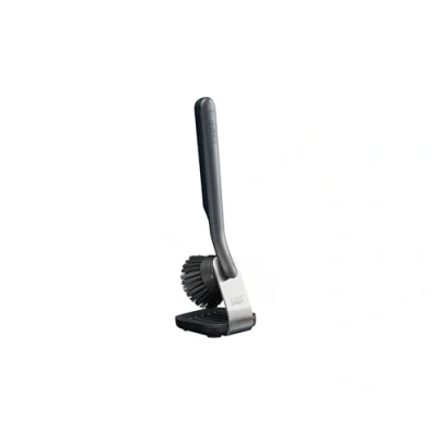 Image of Joseph SinkTech Dish Brush with Stainless Steel Storage Stand, Durable Bristles, Pan Scraper, Replaceable Head