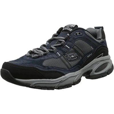 Image of Skechers Men&#039;s Vigor 2.0 Trait Sneaker, Navy Grey, 8 UK X Wide