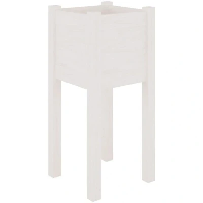 Image of vidaXL Garden Planter White 31x31x70 cm Solid Pinewood