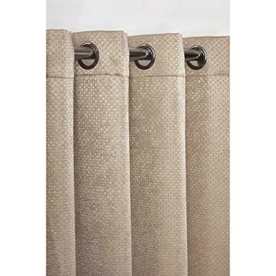 Image of Emma Barclay Ambiance Thermal Blackout Eyelet Curtains 3D Embossed With Reflective Reverse Weave in Taupe Width 46 x Drop 54&quot; (116 137cm)