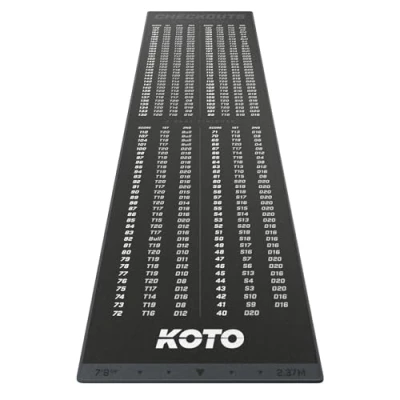 Image of KOTO Carpet Checkout Grey 237 x 60 cm, Incl. Score Indicator, Non Slip Dart Mat, Professional Protect Floor and Darts