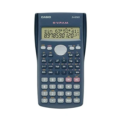 Image of Casio FX 82MS Calculator Scientific/ School two line display with 240 Functions, Battery Powered, Colour: Dark Grey