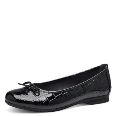 Image of Jana Women&#039;s 8 22163 41 Ballet Flat, Black Croco, 5 UK