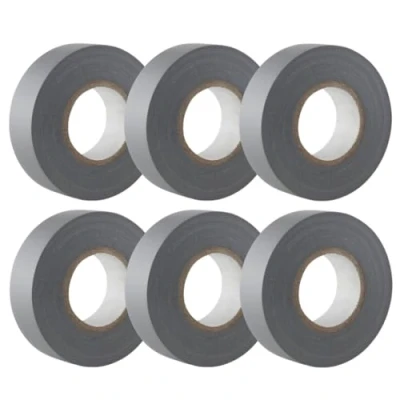 Image of GTSE Grey Electrical Tape, 19mm x 20m, Strong Self Adhesive PVC Insulation Tape for Insulating, Repairing and Protecting Wires, 6 Rolls