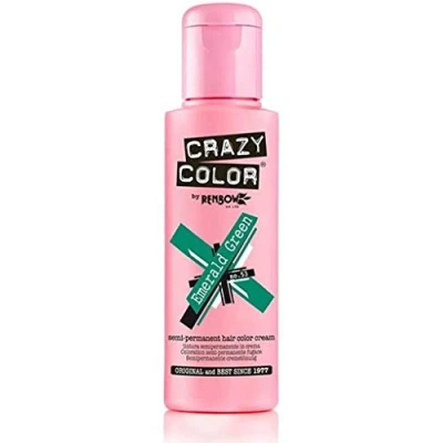Image of Crazy Colour Semi Permanent Hair Dye By Renbow Emerald Green No.53 (100ml) Box of 4