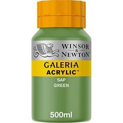 Image of Winsor &amp; Newton Series 1 500ml Bottle Galeria Acrylic Colour with Nozzle Cap Sap Green,GAL 2150599