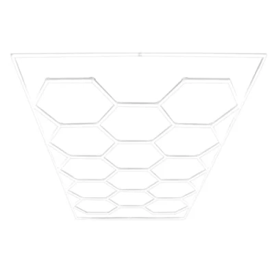 Image of Hexagon LED Lighting 14 Lights, Border &amp; Suspended Ceiling Kit Car Detailing Shop Garage Workshop Gym Showroom Honeycomb Modular Design White 120 Lumens 6500K Colour Temperature 3 Mounting Options