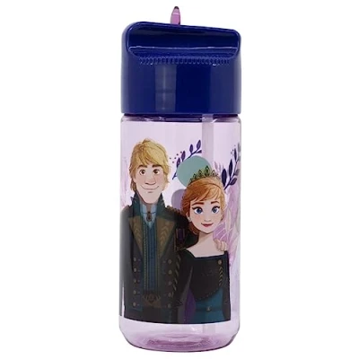 Image of OM SUPPLIES Frozen Characters Childrens Tritan Reusable Drinking Bottle 430ml Holiday, Back to School Lunch Kids BPA free Plastic Includes Keychain (Frozen)