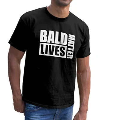 Image of Bald Lives Matter T Shirt Funny Joke Novelty Mens Man Gifts Presents Baldi Birthday Christmas Xmas Grandad Grandpa Dad Uncle Gift Tops Tee Clothes Clothing (Black, 2XL)