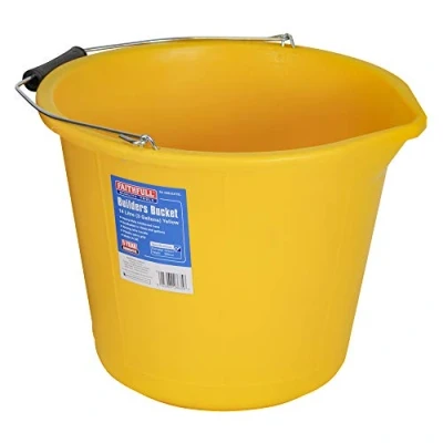 Image of Faithfull FAI3GBUCKYEL 14 Litre (3 Gallon) Yellow Builders Bucket