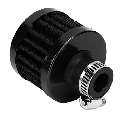 Image of Terisass Air filter 13mm/0.5in Car Intake Crankcase Vent Valve Cover breather Universal (Black)+crankcase