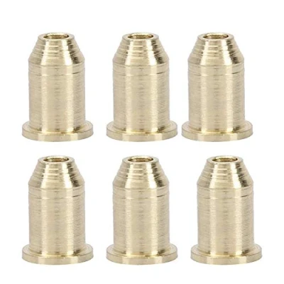 Image of Bnineteenteam Guitar Ferrules, 6 Pcs Through Body String Ferrules for Electric Guitar, (Golden) Performance Accessory