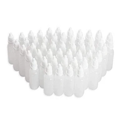 Image of VASANA 50PCS 15ml Empty Clear Plastic Dropper Bottles Squeezable Eye Liquid Container with Plugs and Screw Caps for Cosmetic Essential Oil Reagent Lab Drops