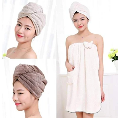 Image of Oulensy Magic Hair Dryer Microfiber Fast Drying Towel Wrap Turban Bath Hat Cap Women Bathroom Products