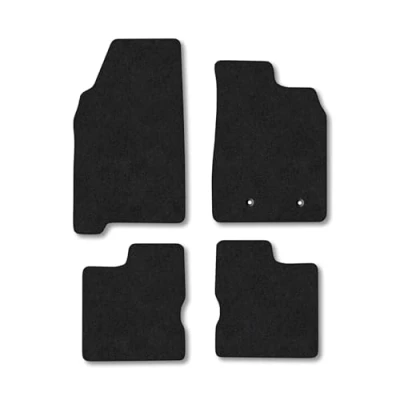 Image of Car Mats Compatible with Dacia Duster (2018 ) [With Passanger Drawer] Tailored Fit Black Carpet Floor Set Accessory Custom 4 Pieces Anti Slip Backing &amp; Binding Trim Edge