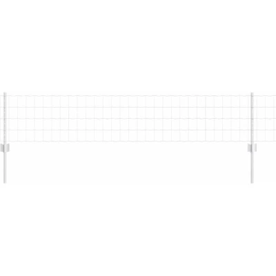 Image of vidaXL Euro Fence with 11 U Posts Silver 0,4x25 m Steel