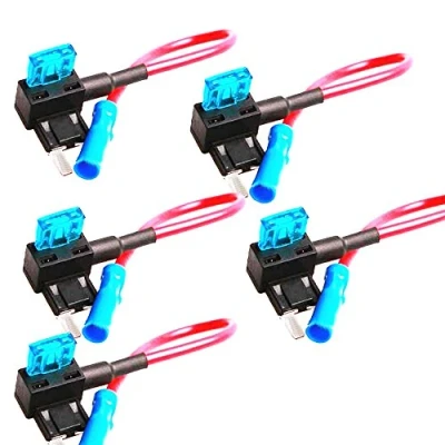 Image of Mintice 5 X Car Vehicle 12V 24V ATM APM Add A Circuit Fuse Tap Piggy Back Mini Style Blade Holder 15A