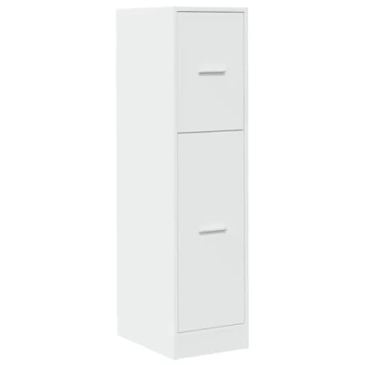 Image of vidaXL Apothecary Cabinet Storage Drawer, White Engineered Wood, 30x41x118 cm, 3 Drawers Kitchen, Living Room, Office Furniture