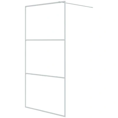 Image of vidaXL Walk in Shower Wall White 100x195 cm Clear ESG Glass